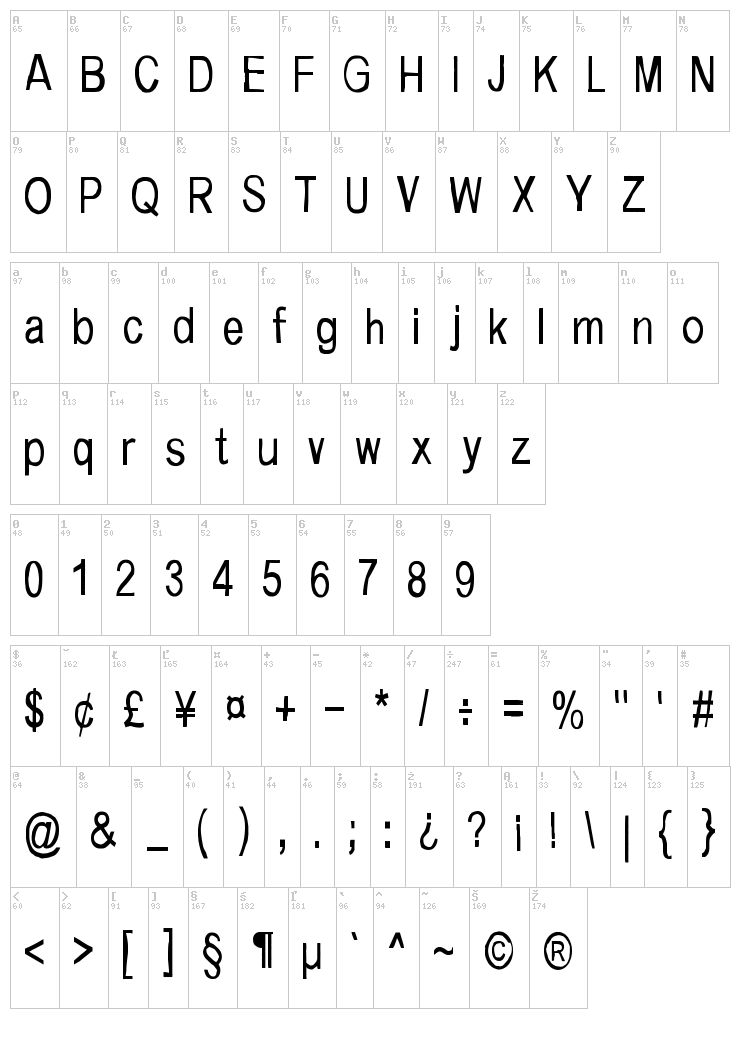 Music for empty apartments font map